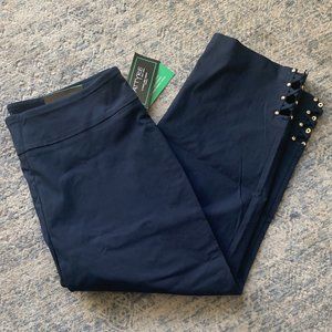 NWT - Attyre Caroline, Woman Crop, Pull On Pants - Navy Blue - 16W